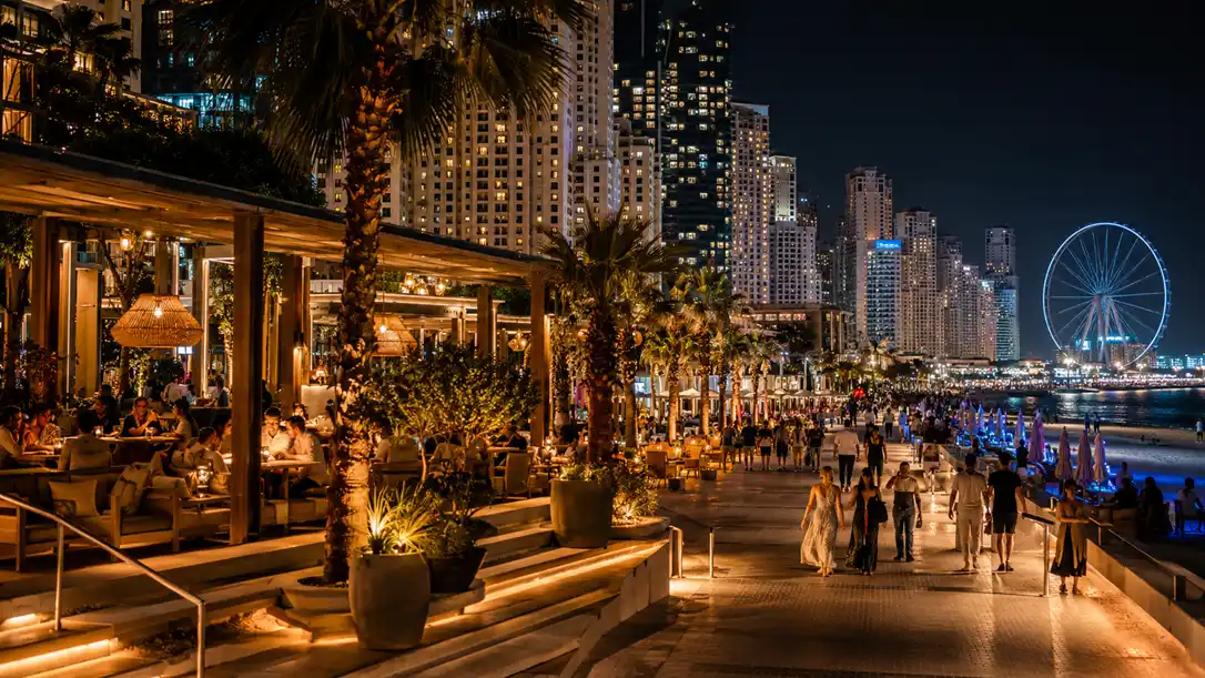 JBR nightlife and beachfront promenade in Dubai