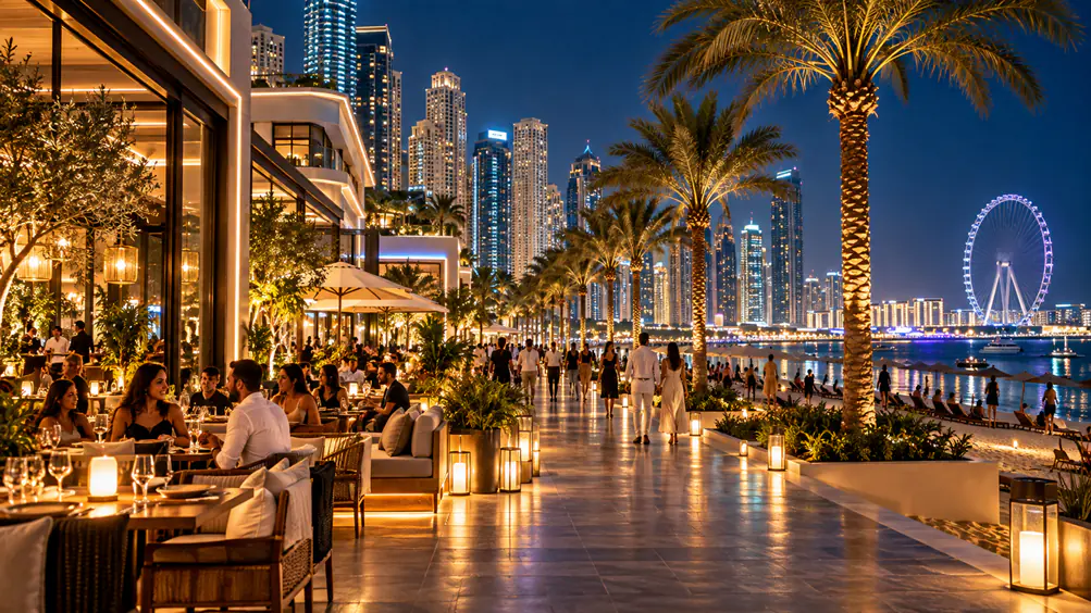 JBR Nightlife near The Beach Dubai with waterfront dining